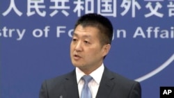 中國外交部發言人陸慷在一次例行記者會上資料照。