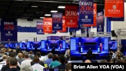 Vista general del primer debate presidencial entre Hillary Clinton y Donald Trump en la Universidad Hofstra, Nueva York.