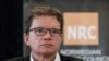 Nigel Tricks, directeur régional du Conseil norvégien pour les réfugiés (CNR) pour l'Afrique de l'Est et le Yémen, en conférence de presse sur la situation du Soudan du Sud à Nairobi le 7 juin 2017.