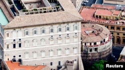 FILE - An exterior view of the tower of the Institute for Works of Religion (IOR) in Vatican City, Italy. 