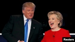 រូបឯកសារ៖ លោកស្រី Hillary Clinton និង​លោក Donald Trump។