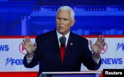 Kandidat presiden AS dari Partai Republik berpartisipasi dalam debat kampanye pertama tahun 2024 di Milwaukee. (Foto: Reuters)