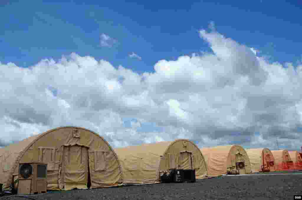 Seen in this photo is the exterior of the Monrovia Medical Unit, an Ebola treatment facility built specifically for the care of medical workers who become infected with the virus, near Monrovia, Liberia. (Sgt. 1st Class Nathan Hoskins/DOD)