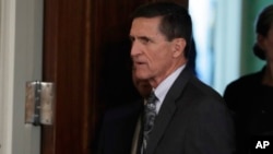FILE - Then-national security adviser Michael Flynn in seen the East Room of the White House in Washington, Feb. 13, 2017.