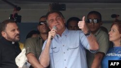 Presidente brasileiro Jair Bolsonaro discursando durante manifestação em Sao Paulo, Brasil, a 7 de Setembro 2021, no Dia da Independência do Brasil