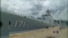 參加“環太平洋-2014”軍演的中國海軍海口號導彈驅逐艦。（視頻截圖）