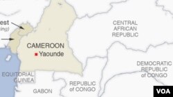 Ramani ya Cameroon na majirani zake Equatorial Guinea na Gabon.