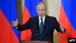 Президент Росії Володимир Путін під час виступу у Севастополі 18 березня 2020 р.