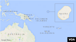 Peta letak pulau Nauru, dekat Australia.