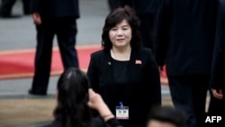 FILE - Choe Son Hui attends the welcome ceremony of North Korea's leader Kim Jong Un (not pictured) at the Presidential Palace in Hanoi, March 1, 2019. The veteran diplomat was recently appointed North Korea's foreign minister.
