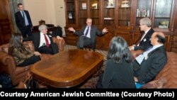 Muslim-Jewish Advisory Council members meet with U.S. Democratic Senate Minority Leader Chuck Schumer in Washington, Feb. 1, 2017.