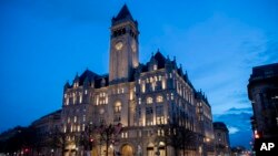 FILE - The Trump International Hotel near sunset in Washington, Jan. 23, 2019.