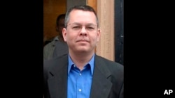 FILE - In this undated file photo, Andrew Brunson, an American pastor, stands in Izmir, Turkey. The trial of an American pastor imprisoned in Turkey, whose case is part of a quagmire of tense relations between Washington and Ankara, began Monday.