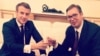 Predsednik Francuske Emanuel Makron i predsednik Srbije Aleksandar Vučić, u Parizu, 11. novembra 2019. (Foto: Tviter nalog Aleksandra Vučića)