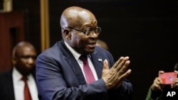 L'ancien président sud-africain Jacob Zuma, à la Haute Cour de Pietermaritzburg, le 15 octobre 2019. 