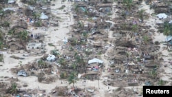 Athari zilizoletwa na kimbunga Kenneth katika Wilaya ya Macomia, Jimbo la Cabo Delgado, Msumbiji, Aprili 27, 2019. 